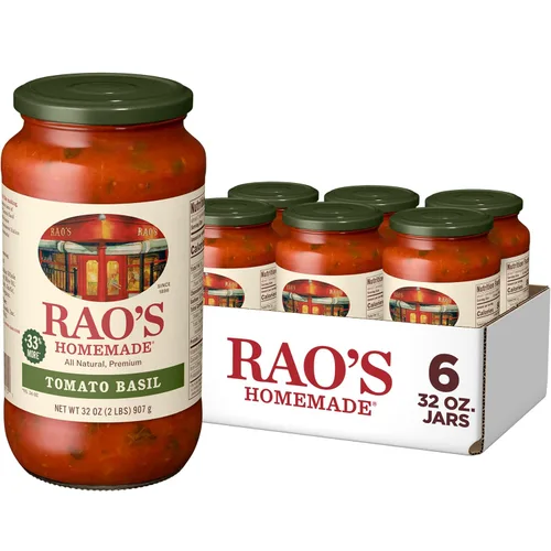 Miniatura 13 de Rao's Homemade Salsa de tomate, Tomate y Albahaca, 24 onzas, salsa versátil para pasta, bajo en carbohidratos, totalmente natural, calidad premium