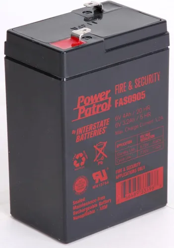 Miniatura 2 de Interstate Batteries Batería de seguridad y fuego de 6V 4Ah (terminal F1) SLA AGM VRLA Power Patrol Recargable Reemplazo para alarmas contra