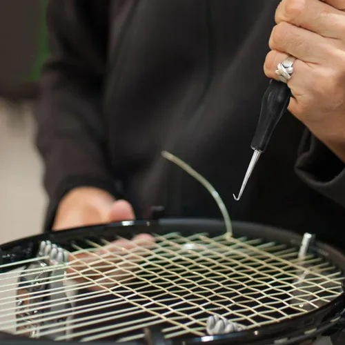 Miniatura 3 de POPETPOP Máquina herramienta de cuerda de bádminton con gancho duradero de 5.03 pulgadas, equipo de encordado de raqueta para un agarre preciso