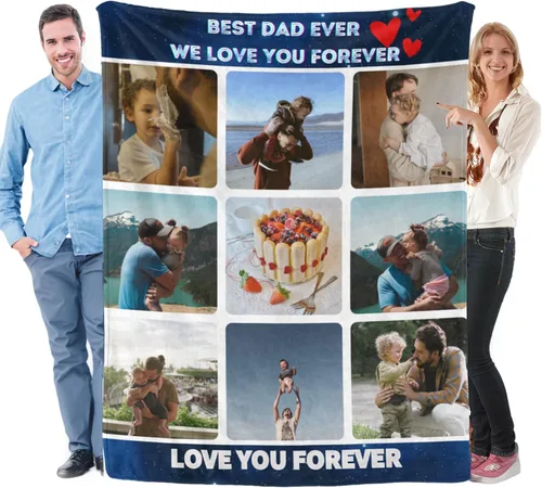 Miniatura 9 de Manta de franela personalizada con fotos, envío de texto al día siguiente, regalos personalizados perfectos para madre, padre, esposa, hombres, 3