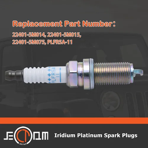 Miniatura 7 de Bujias de repuesto automotriz 22401-5M015 Bujias PLFR5A11 paquete de 6 bujías de iridio compatibles con Infiniti FX35 G35 I35 M35 M45 Q45 QX4 350z