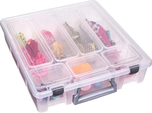 Miniatura 9 de AB Designs 6967ABD Super Satchel con 9 contenedores mezclados en el interior, contenedor apilable para organización de almacenamiento en el hogar