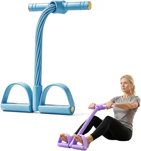 21 bandas de resistencia de fitness, 4 tubos de pedal de tobillo, banda de resistencia con mango, dispositivo de resistencia de pedal desmontable y