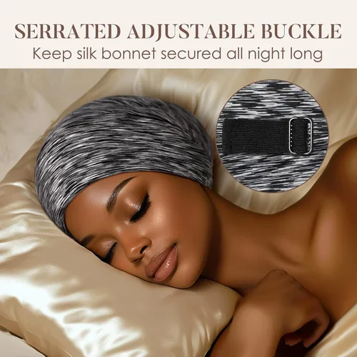 Miniatura 4 de LULUSILK Gorro de Dormir con Forro de Seda de Morera, Se Acabó el Cabello Encrespado y Enredado, Envoltorio de Cabello de Seda que se Mantiene