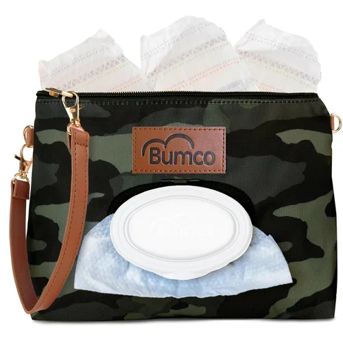 Miniatura 11 de Bumco - Bolsa de mano para pañales – Dispensador de toallitas portátil y soporte para pañales, estuche hermético de viaje para toallitas para bebés