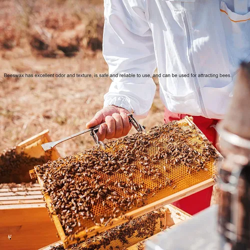 Miniatura 3 de ZYAMY 10 hojas de cera de abejas de 5.1 x 3.5 pulgadas, marco de cera de colmena natural, equipo de apicultura para artesanía, fabricación de velas