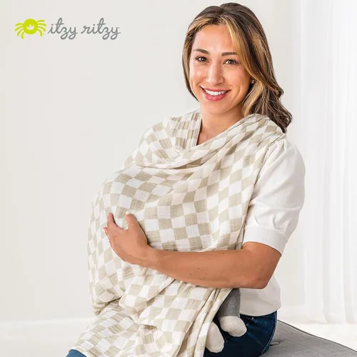 Miniatura 7 de Itzy Ritzy Cobertor Multiusos Boss de Lactancia – Una Cubierta de Lactancia, Manta para Envolver, Cobertura para Asiento de Auto, Tapete para Tiempo