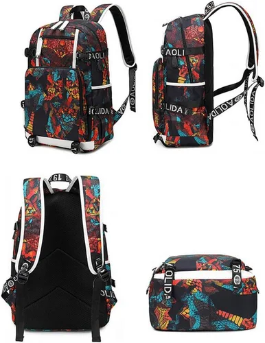 Miniatura 7 de Mochila luminosa de 30 jugadores de baloncesto, mochila de viaje, para hombres y mujeres, azul - 1, Patrón azul - 1