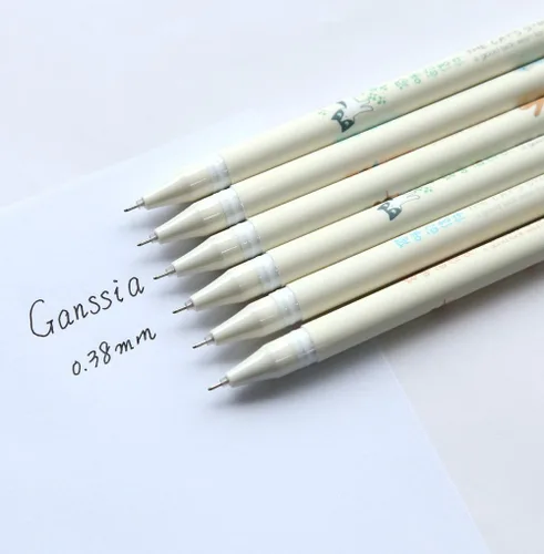 Miniatura 5 de Bolígrafos de gel con diseño de gatos coloridos de 0.015 in, tinta negra, paquete de 6