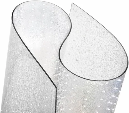 Alfombra transparente, fabricada en Estados Unidos, seguro, 18 x 48 pulgadas, vinilo con tacos de 0.079 in de grosor, tapete con picos para debajo