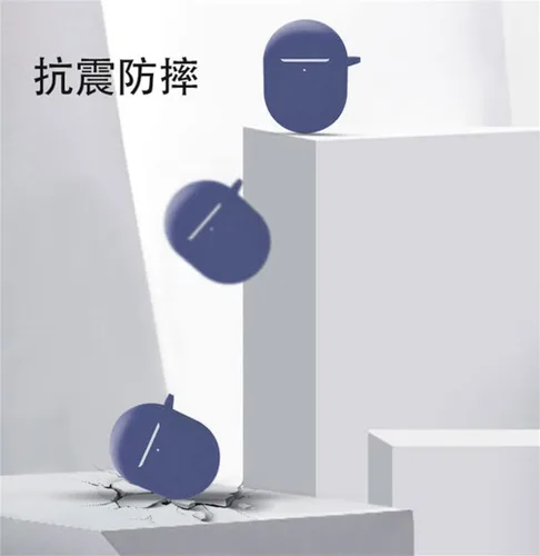 Miniatura 6 de DAYJOY - Juego de 2 fundas protectoras de silicona suave compatibles con Xiaomi Redmi Buds 4 auriculares funda protectora con llavero (negro + azul)