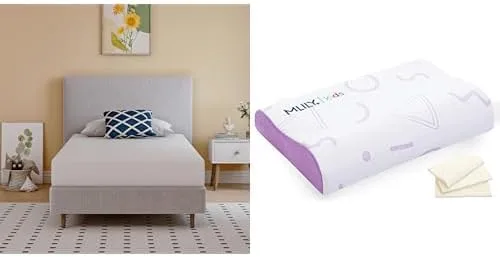 Paquete de colchón individual en una caja, colchones de 6 pulgadas para cama de niños tamaño individual + almohada de niños para dormir, almohada