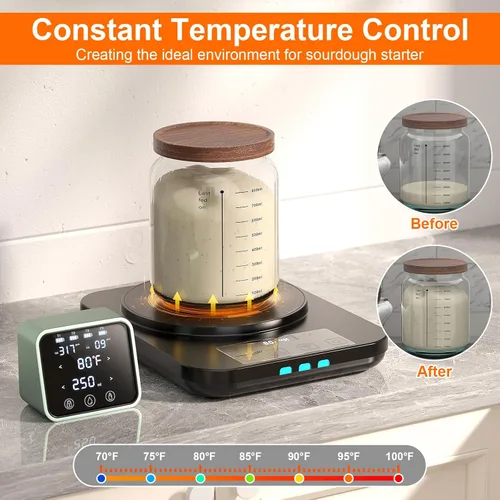 Miniatura 3 de Tapete calentador eléctrico de masa madre, almohadilla térmica mejorada para iniciador de masa agria, herramienta de calentador de masa madre