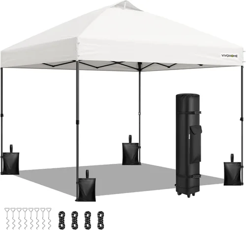 Miniatura 13 de VIVOHOME - Tienda de campaña desplegable de 8x8 pies, refugio portátil para exteriores con configuración de un solo empuje, resistente con bolsa
