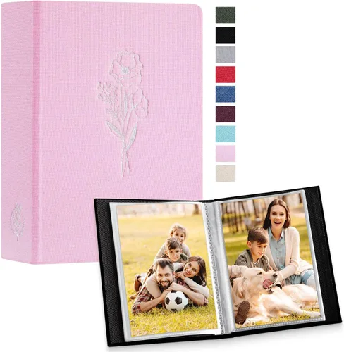 Miniatura 16 de Lanpn - Álbum de fotos autoadhesivo de lino, 40 páginas, álbum de fotos para manualidades, páginas adhesivas magnéticas, contiene fotos de 4 x 6, 7