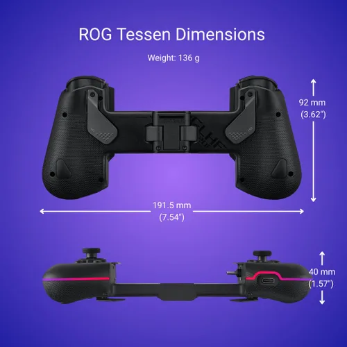 Miniatura 3 de ASUS ROG Tessen Mobile Gaming Controller – Android Phones ONLY, Foldable, Compact, Wired USB-C, Programmable, Fast Charging, RGB – for Call of Duty