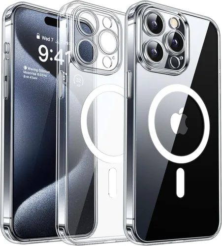 Miniatura 101 de CANSHN Funda magnética compatible con iPhone 17 Pro, mejorada [protección completa de la cámara] [compatible con Magsafe] [mate translúcido] funda