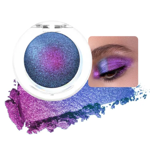 Miniatura 15 de evpct Paleta de maquillaje para sombras de ojos con brillo de camaleón verde bosque, purpurina metálica, efecto duocromático, multicromático
