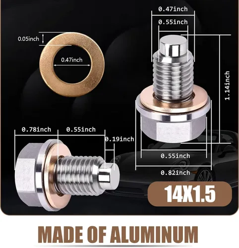 Miniatura 2 de 1 PC Tuerca de Drenaje de Aceite para Coche, Tapón de Drenaje de Aceite a Prueba de Fugas, Tornillo de Drenaje de Aceite con Junta de Cáscara