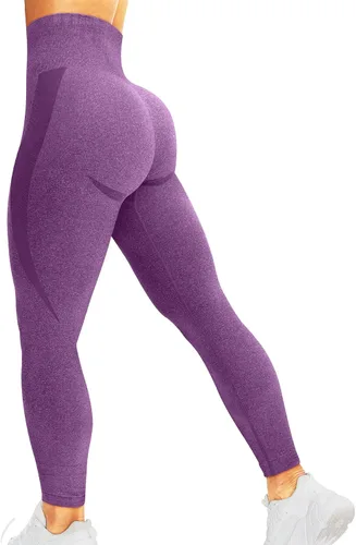 HIGORUN - Leggings sin costuras para mujer, moldeadores, con diseño gráfico de sonrisas, de cintura alta, para el gimnasio, yoga o hacer ejercicio