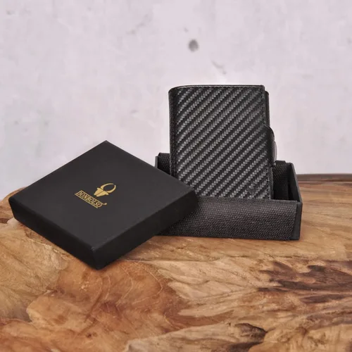Miniatura 7 de DONBOLSO Wallet NextGen I - Cartera delgada moderna sin bolsillo para monedas, hasta 11 tarjetas, Napa granulada negra, Classic