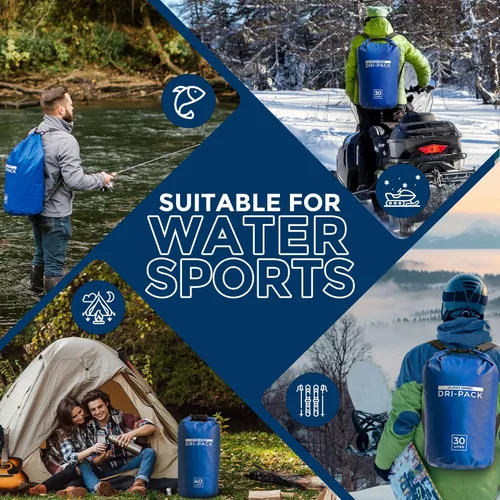 Miniatura 3 de Zero Grid Bolsa seca impermeable – La bolsa de secado flotante se mantiene seca tamaños de 10L/20L/30L/40L para mochileros, kayak, canotaje, Azul