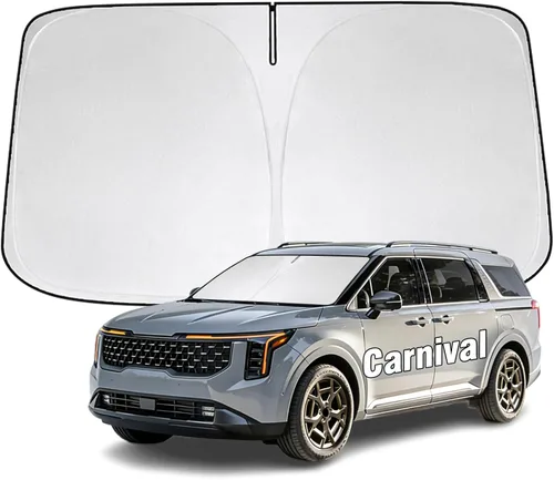 Miniatura 40 de Parasol para parabrisas delantero compatible con Toyota Highlander 2020-2023 2024 2025, protector de visera solar bloquea los rayos UV, parasol