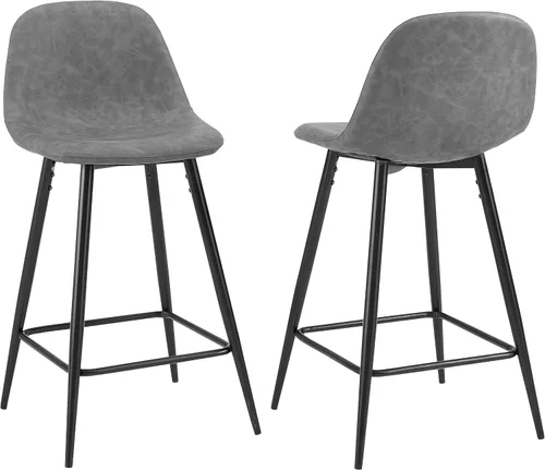 Miniatura 12 de Crosley Furniture Weston - Juego de 2 taburetes de bar tapizados con altura de mostrador, color marrón desgastado/negro mate