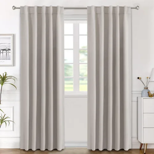 Miniatura 106 de H.VERSAILTEX Cortinas opacas con aislamiento térmico, paneles de tratamiento de ventana, cortinas opacas para oscurecer la habitación, cortinas Gris