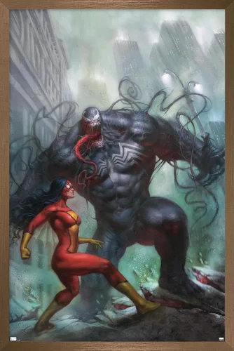 Miniatura 15 de Trends International Marvel Comics-Spider-Woman-Venom #161 - Póster de pared, 14.725 x 22.375 pulgadas, versión enmarcada de madera de granero
