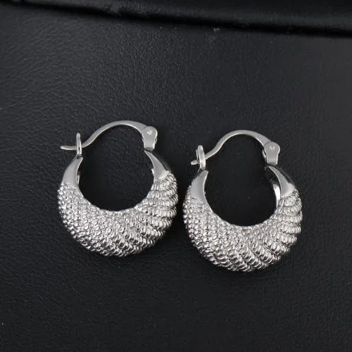Miniatura 5 de Yazilind - Pendientes de aro con diseño simple de 14 quilates para mujer