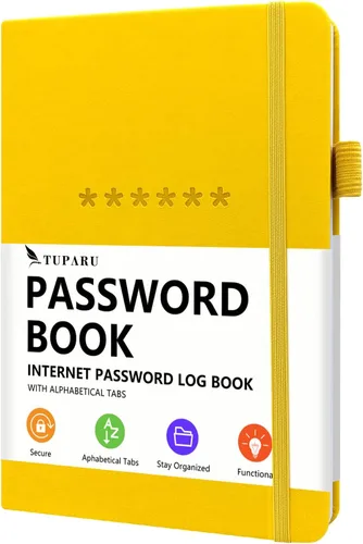Miniatura 19 de Libro de contraseñas con pestañas alfabéticas - Organizador de direcciones de Internet y contraseñas de tapa dura - Cuaderno de contraseñas para Rosa