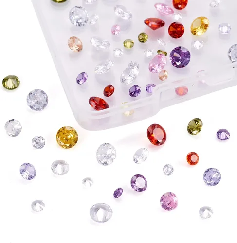 Miniatura 8 de Craftdady 5500 diamantes de imitación de cristal facetado de 0.079 pulgadas, 11 colores puntiagudos en la parte posterior, piedras natales
