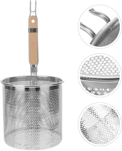 Miniatura 6 de Colador de mango de cuchara de filtro de acero inoxidable, práctico colador de utensilios de cocina, colador de fideos, herramienta de cocina