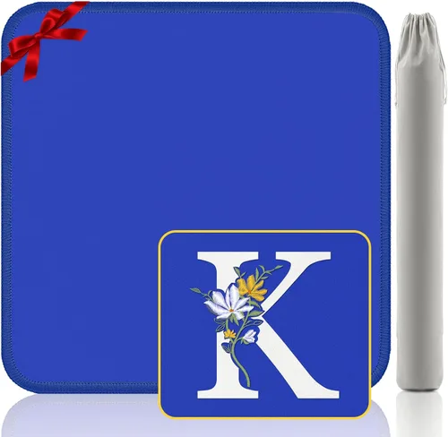 Miniatura 50 de Tapete Mahjong para mesa, neopreno antideslizante con reducción de ruido, 32.4 x 32.4 pulgadas, azul, perfecto para mahjong americano, póker