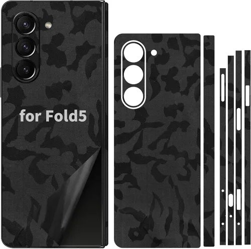 Para Samsung Galaxy Z Fold 5 Skin Wrap Phone Sticker Fibra de Carbono 3M Vinilo Ultra Delgado Ultraligero Etiqueta Protector de Vidrio Película