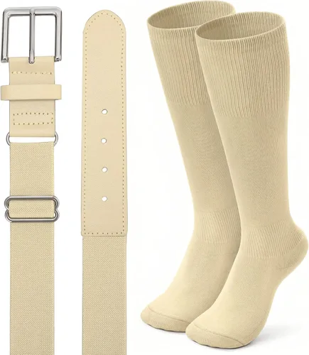Miniatura 13 de XZQTIVE Conjunto combinado de calcetines de béisbol y softbol y cinturón de béisbol y sóftbol, calcetines de fútbol hasta la rodilla para niños