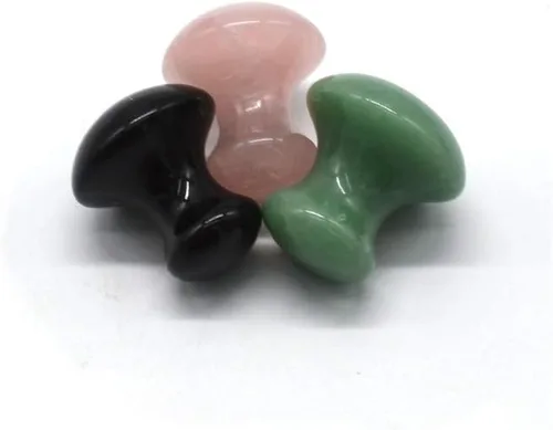 Miniatura 6 de Piedra de masaje de aventurina verde, masajeador con forma de hongo para belleza facial y corporal, piedra de raspado de guasha para spa, masaje