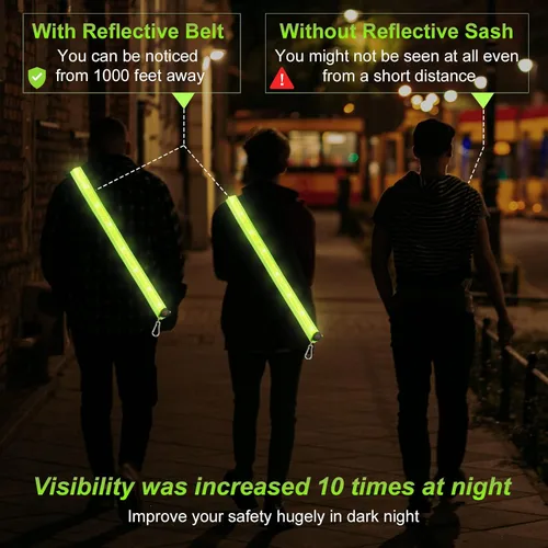 Miniatura 5 de Aucuu Brazalete LED Recargable (Paquete de 2), Equipo Reflectante de Alta Visibilidad para Correr, Luces para Corredores, Brazaletes Luminosos