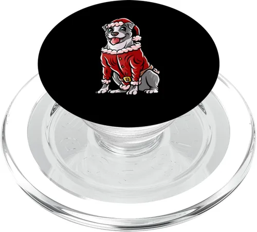 Staffordshire Bull Terrier Santa Claus Merry Christmas Dog PopSockets MagSafe PopGrip for iPhone