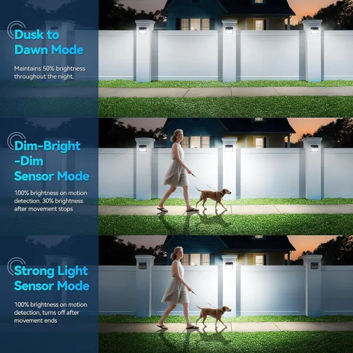 Miniatura 4 de Claoner - Luces solares con sensor de movimiento [128 LED/4 paquetes], luces para exterior con 3 modos de iluminación con 270° de angulo