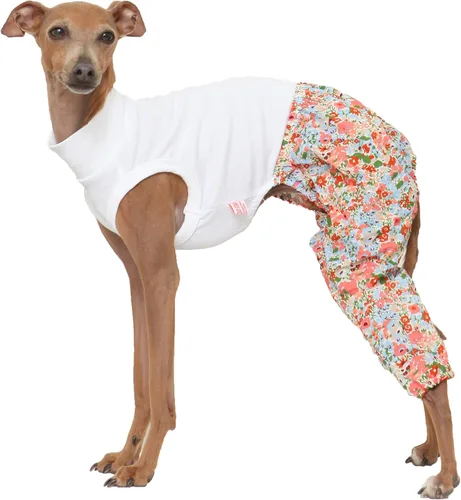 Miniatura 23 de D Doggy Star - Suéter de galgo italiano de cuello de tortuga, conjunto de mono de vellón cálido, ropa de Whippet para perro (XL, azul marino Pkt)