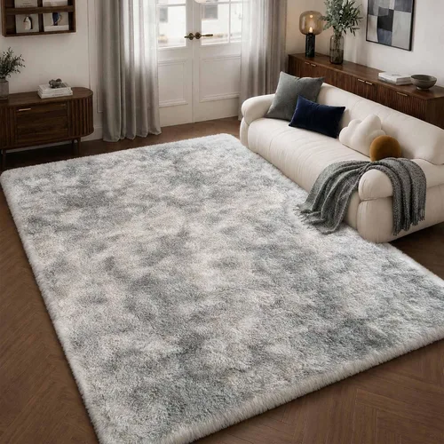 Miniatura 14 de Alfombra mullida de 5 x 8 pies, apta para mascotas, de fácil cuidado, ultra suave, con respaldo antideslizante, moderna alfombra de felpa mullida