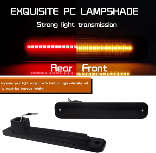 Miniatura 2 de Juego de 4 lámparas LED ámbar y rojo completamente ahumadas compatibles con Ford E100 E150 E250 E350 F100 F100 F150 F250 F350 F350 F500 Reemplazar