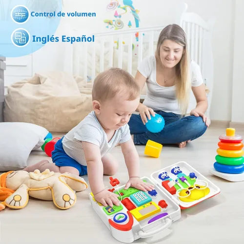 Miniatura 6 de Juguetes para niños pequeños de 1-2 años, tablero ocupado musical Montessori, juguete educativo temprano para niños pequeños de 1-3 años, juguete