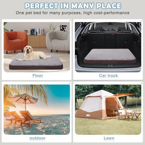Miniatura 8 de Cama para Perros Extra Grandes, Colchón de Cama para Perros Jumbo de Espuma Ortopédica, Cama para Dormir de Mascotas de 47 Pulgadas para Alivio