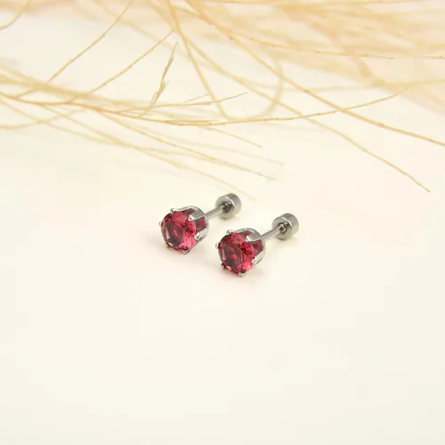 Miniatura 3 de Juego de 12 pares de aretes de tuerca de acero inoxidable quirúrgico chapados en oro de 18 quilates, parte trasera plana con rosca trasera
