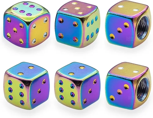 Miniatura 33 de 8 piezas de tapas de vástago de válvula de neumático, tapas de válvula de neumático de acero inoxidable, tapas de válvula de rueda para autos