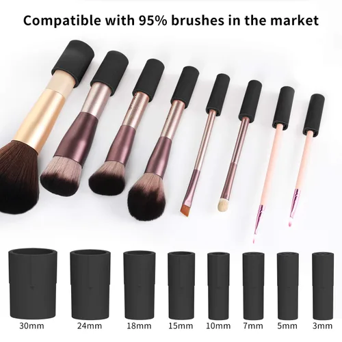 Miniatura 4 de Senbowe Máquina limpiadora y secadora de brochas de maquillaje mejorada, cepillo giratorio automático eléctrico para cosméticos con collares de goma
