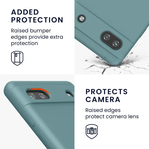 Miniatura 698 de kwmobile Funda Compatible con Google Pixel 6 Pro - Funda de teléfono de silicona TPU con acabado suave - Azul Arrecife